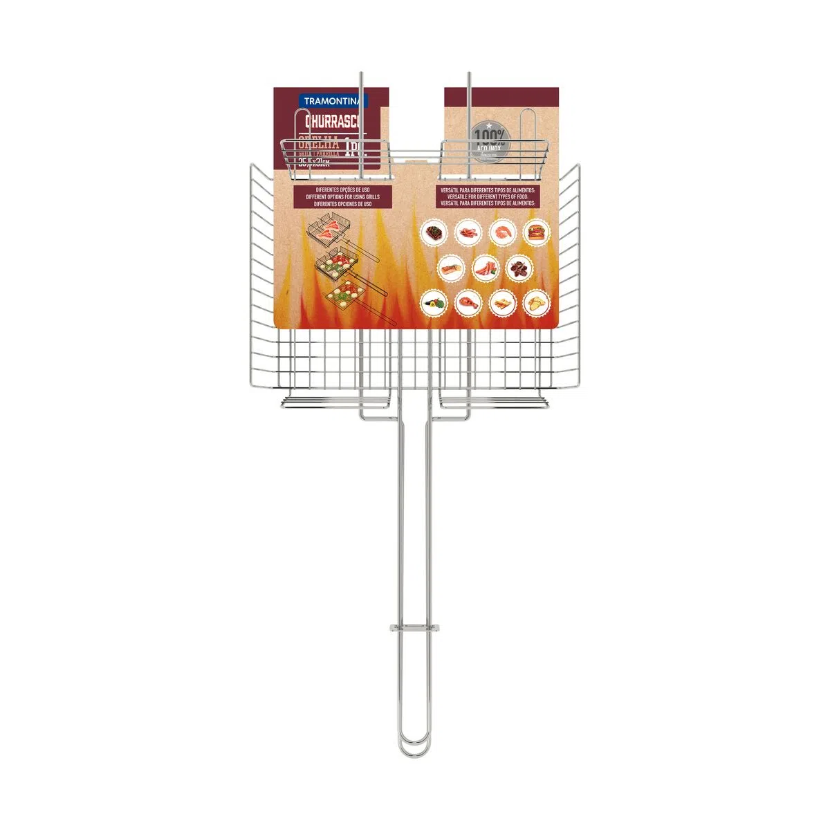 Grill vegetable tramontina churrasco en inox-26x31cm