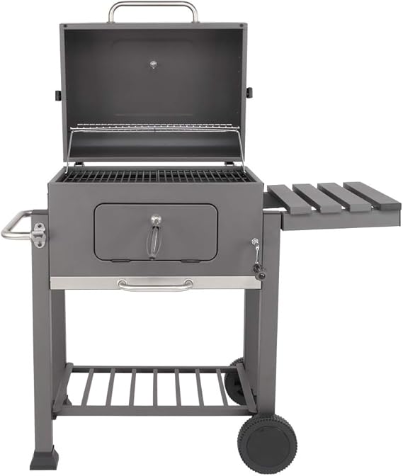 BARBECUE A CHARBON-PLATEAU AJUSTABLE-NOIR INOX – Image 6