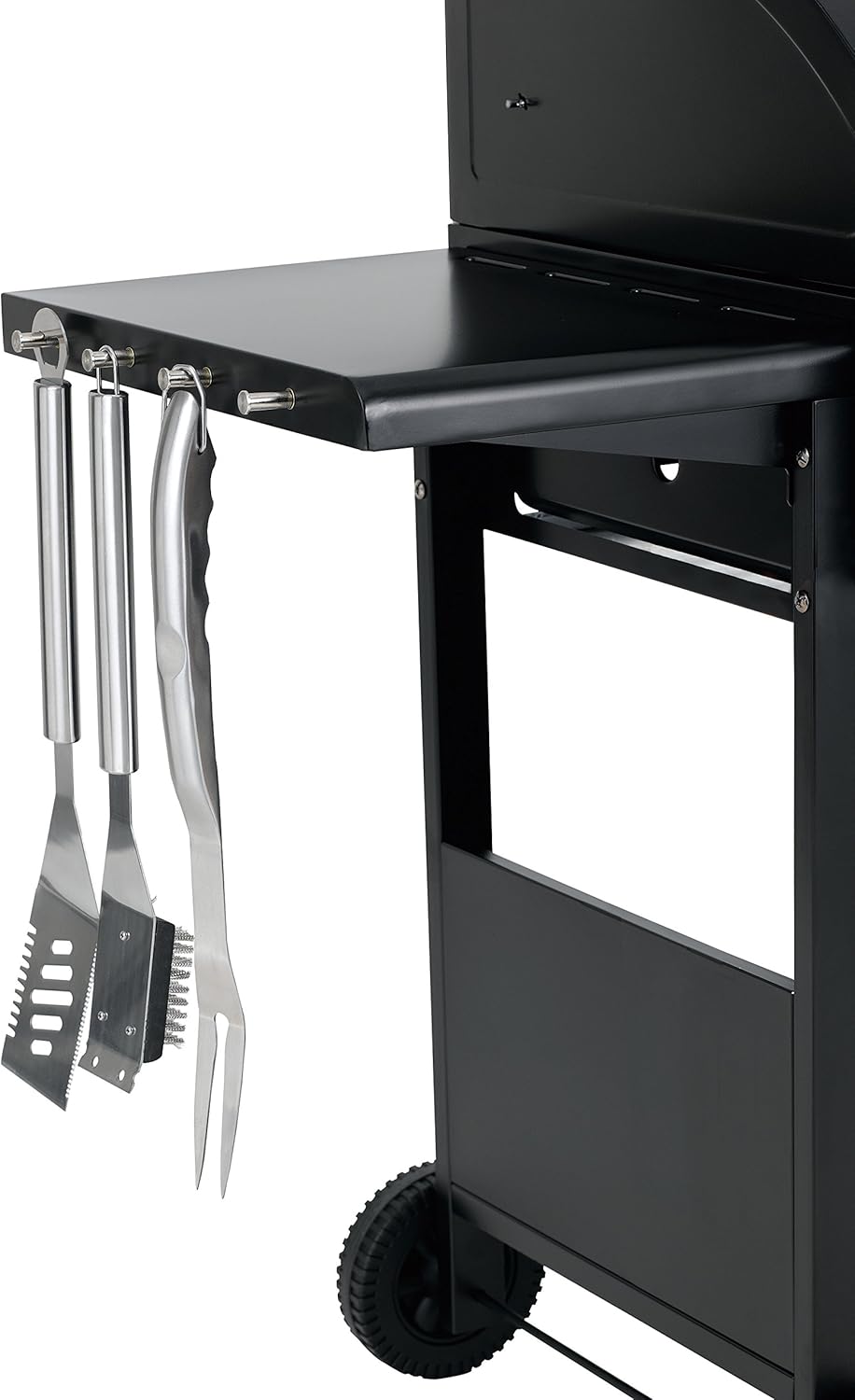 BARBECUE GRILL A GAZ-2 FEUX-NOIR-BOUTONS INOX-112X58X100CM – Image 4