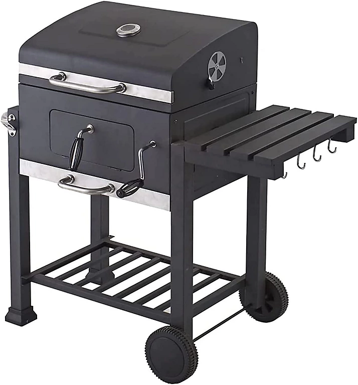 BARBECUE A CHARBON-PLATEAU AJUSTABLE-NOIR INOX – Image 2